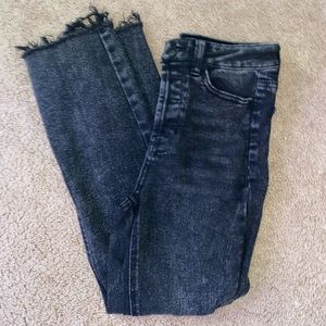 black straight leg jeans